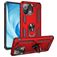 Mobigear Armor Ring Xiaomi Mi 11 Lite Plastique rigide Coque arrière Antichoc avec bague de maintien - Rouge