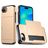 Mobigear Card Coque iPhone 16e Coque arrière Rigide Anti-Chocs avec Porte-Cartes - Or