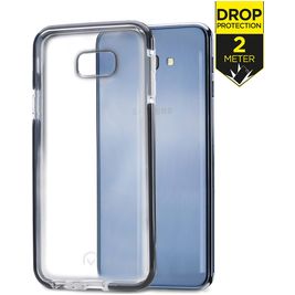 Mobilize Shatterproof Coque Samsung Galaxy J4 Plus Coque arrière Rigide Anti-Chocs - Transparent / Noir