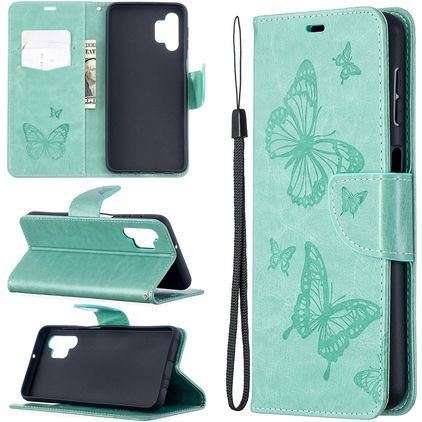 Mobigear Butterfly Samsung Galaxy A32 5G Étui Portefeuille - Turquoise