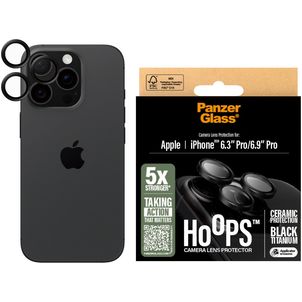 PanzerGlass Ceramic Hoops iPhone 16 Pro Verre trempé Protection Objectif Caméra - Compatible Coque