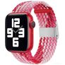 Mobigear Braided Bracelet Nylon Apple Watch Fermeture à pince - 49/46/45/44 mm - Rose / Rouge