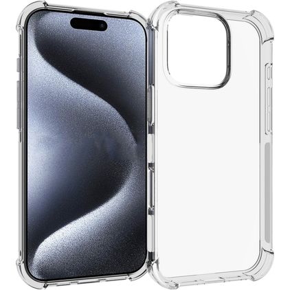 Mobigear Cushion Transparent iPhone 16 Pro TPU souple Coque arrière - Transparent