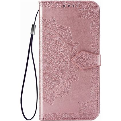 Mobigear Mandala Housse Motorola One Hyper Etui Porte-Monnaie - Rose doré