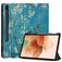 Mobigear Tri-Fold Gel Samsung Galaxy Tab S7 FE TPU / Similicuir Étui + Porte-stylet - Fleurs d'amande