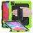 Mobigear SureGrip Xtreme Coque iPad Air 13 Pouces (2025) Coque arrière en Plastique rigide,Silicone + Porte-crayon + Bandoulière + Support Amovible - Vert