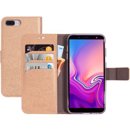 Mobiparts Saffiano Wallet Housse Samsung Galaxy J6 (2018) Etui Porte-Monnaie - Copper