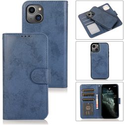 Mobigear Wallet Housse iPhone 15 Plus Etui avec Coque Détachable Porte-Monnaie - Dark Blue