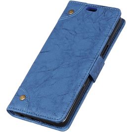 Mobigear Ranch Housse Motorola One Power Etui Porte-Monnaie - Bleu