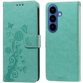 Mobigear Flowers Housse Samsung Galaxy S26 Etui Porte-Monnaie - Vert