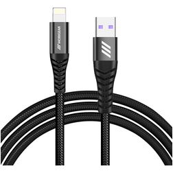 Mobigear Nylon - Câble USB-A vers Apple Lightning 0.4 mètre - Noir