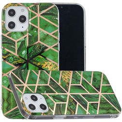 Mobigear Marble Coque iPhone 12 Coque arrière en TPU Souple - Vert