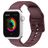 Mobigear Dashed Bracelet Silicone Apple Watch Fermeture boucle ardillon - 49/46/45/44 mm - Bordeaux