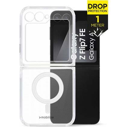 Mobilize Naked Protection Transparent Samsung Galaxy Z Flip 7 FE MagSafe Plastique rigide Coque arrière Antichoc - Transparent