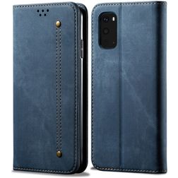 Mobigear Denim Slim Housse Samsung Galaxy S20 Plus Etui Porte-Monnaie - Bleu