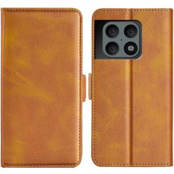 Mobigear Slim Magnet Housse OnePlus 10 Pro Etui Porte-Monnaie - Cognac