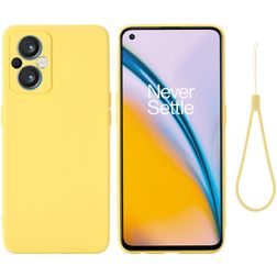 Mobigear Rubber Touch Coque OPPO Reno 8 Lite Coque arrière en Silicone - Jaune