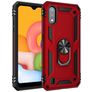 Mobigear Armor Ring Coque Samsung Galaxy A01 Coque arrière Rigide Anti-Chocs avec Anneau-Support - Rouge