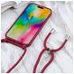 Mobigear Lanyard iPhone 16 Coque avec cordon en Silicone - Rouge