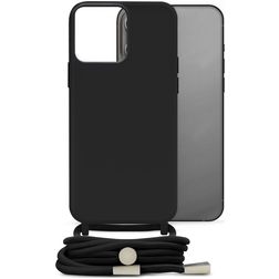Mobilize Lanyard Gelly iPhone 13 Pro Coque avec cordon en TPU Souple - Noir