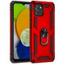 Mobigear Armor Ring Coque Samsung Galaxy A03 Coque arrière Rigide Anti-Chocs avec Anneau-Support - Rouge