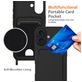 Mobigear Lanyard Card iPhone 16 Plus Coque avec cordon en Silicone et Porte-Cartes - Noir