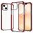 Mobigear Full Bumper Coque iPhone 14 Coque arrière Rigide Anti-Chocs - Transparent / Rouge