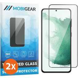 Mobigear Premium Samsung Galaxy S22 Verre trempé Protection d'écran - Compatible Coque - Noir (Lot de 2)