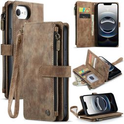 CaseMe C30 Housse iPhone 16e Etui Porte-Monnaie - Marron