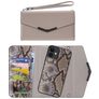 Mobilize Elegant Magnet iPhone 11 Détachable 2in1 Pochette - Beige Snake