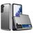 Mobigear Card Coque Samsung Galaxy S21 Coque arrière Rigide Anti-Chocs avec Porte-Cartes - Gris