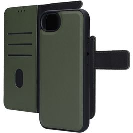 Mobiparts Housse iPhone 16e Etui avec Coque Détachable en Cuir Véritable Porte-Monnaie - Vert