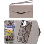 Mobilize Elegant Magnet iPhone 12 Mini Détachable 2in1 Pochette - Beige Snake