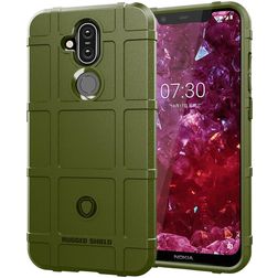 Mobigear Rugged Shield Coque Nokia 8.1 Coque arrière en TPU Souple Anti-Chocs - Vert