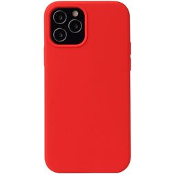 Mobigear Rubber Touch Coque iPhone 13 Mini Coque arrière en Silicone - Rouge