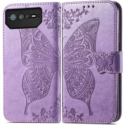 Mobigear Butterfly Housse ASUS ROG Phone 6 Etui Porte-Monnaie - Violet