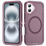 Mobigear Rugged Mag Coque iPhone 16 Plus MagSafe Coque arrière Rigide Anti-Chocs - Violet