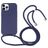 Mobigear Lanyard iPhone 16 Pro Max Coque avec cordon en Silicone - Dark Blue