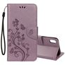 Mobigear Flowers Housse iPhone XR Etui Porte-Monnaie - Violet