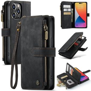 Caseme C30 Housse iPhone 14 Pro Max Etui Porte-Monnaie - Noir