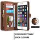 Caseme 008 Housse iPhone 6s Etui avec Coque Détachable Porte-Monnaie - Marron