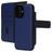 Mobiparts Housse iPhone 16 MagSafe Etui avec Coque Détachable en Cuir Véritable Porte-Monnaie - Bleu