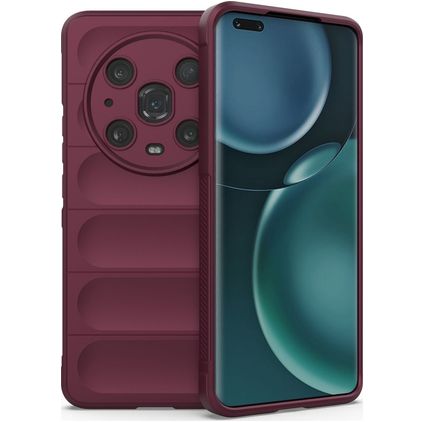 Mobigear Bumpy Coque HONOR Magic 4 Pro Coque arrière en TPU Souple - Bordeaux
