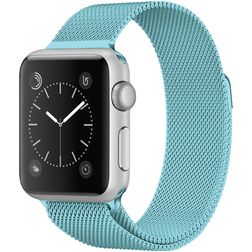 Mobigear Color Loop Bracelet Milanais Apple Watch Fermeture magnétique - 49/46/45/44 mm - Turquoise