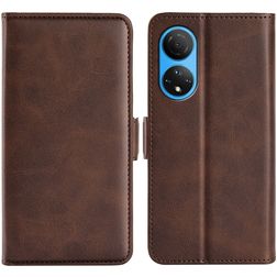 Mobigear Slim Magnet HONOR X7 Étui Portefeuille - Marron