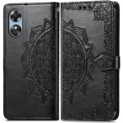 Mobigear Mandala Housse OPPO A17 Etui Porte-Monnaie - Noir