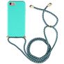 Mobigear Lanyard iPhone SE (2022) Coque avec cordon en TPU Souple - Turquoise