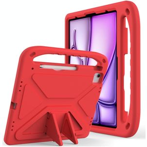 Mobigear AeroArmor Coque iPad Air 13 Pouces (2026) Coque de tablette pour enfants avec Poignée Enfants en EVA + Porte-crayon - Rouge