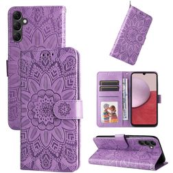 Mobigear Sunflower Housse Samsung Galaxy A14 Etui Porte-Monnaie - Violet