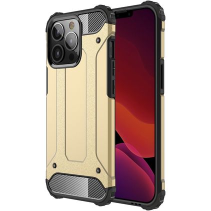 Mobigear Outdoor Coque iPhone 13 Pro Max Coque arrière Rigide Anti-Chocs - Or